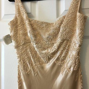 Carmen Marc Valvo Beaded Maxi Dress Size 10 NWT